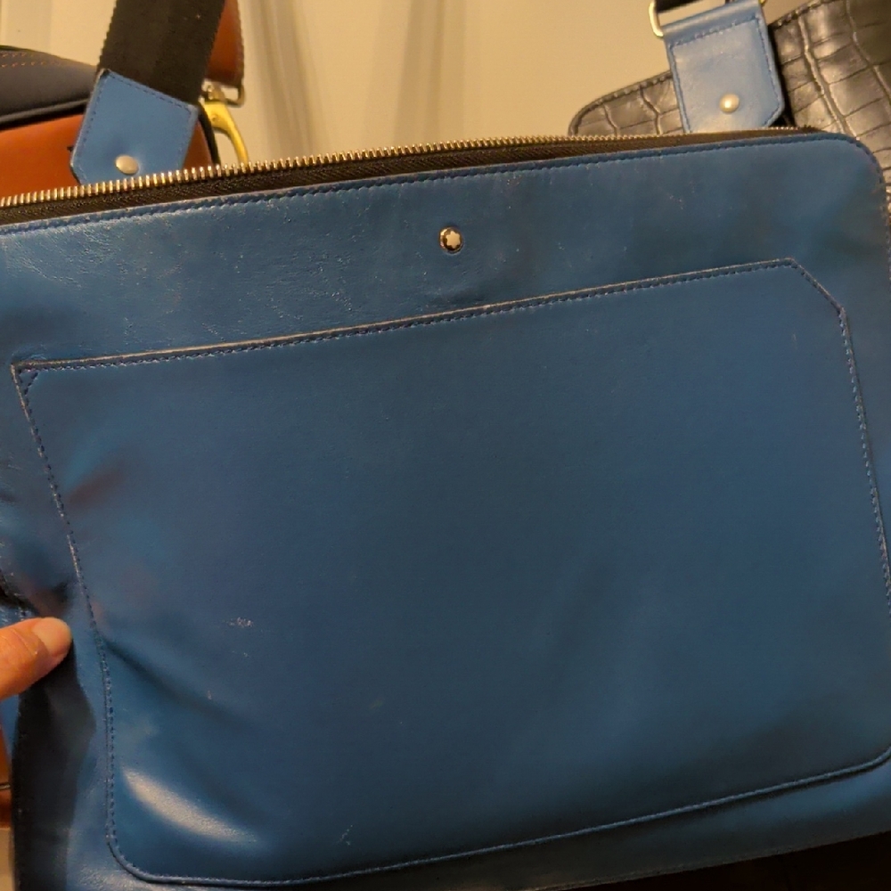 Blue Leather Men's Bag